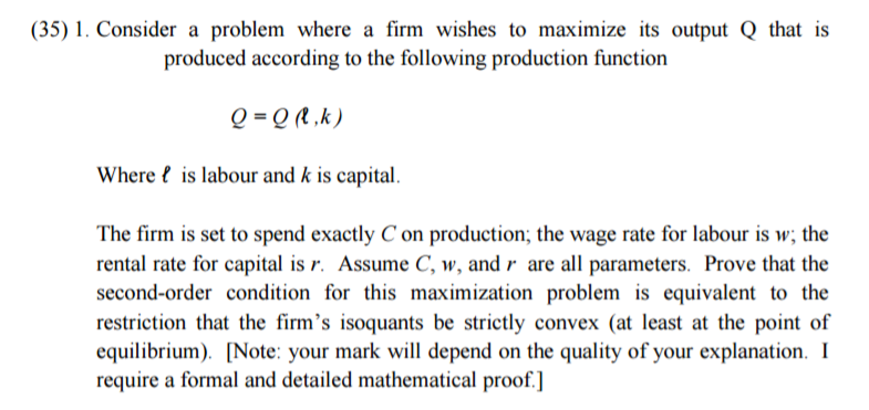 Solved Consider A Problem Where A Firm Wishes To Maximize Chegg