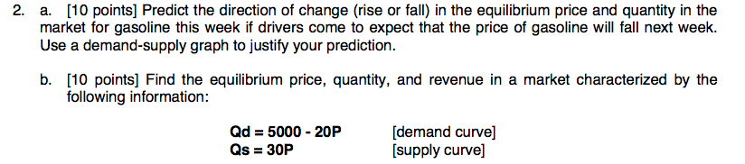 Solved Predict the direction of change (rise or fall) in the | Chegg.com