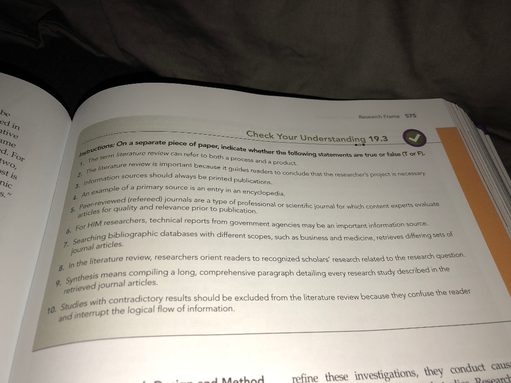 Solved Research Frame 575 Check Your Understanding 19 3 On A Chegg