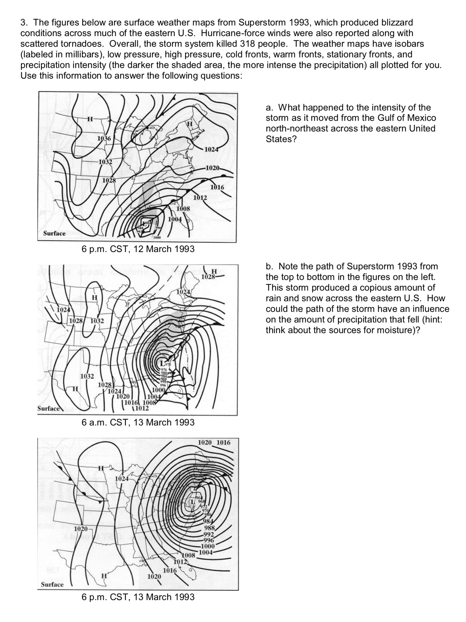 Solved The figures below are surface weather maps from | Chegg.com