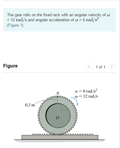 Solved The gear rolls on the fixed rack with an angular | Chegg.com