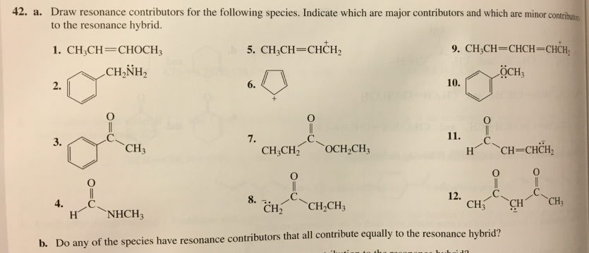 Draw resonance contributors for the following | Chegg.com