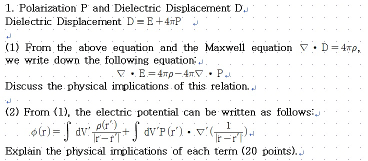 Solved Polarization P and Dielectric Displacement D | Chegg.com