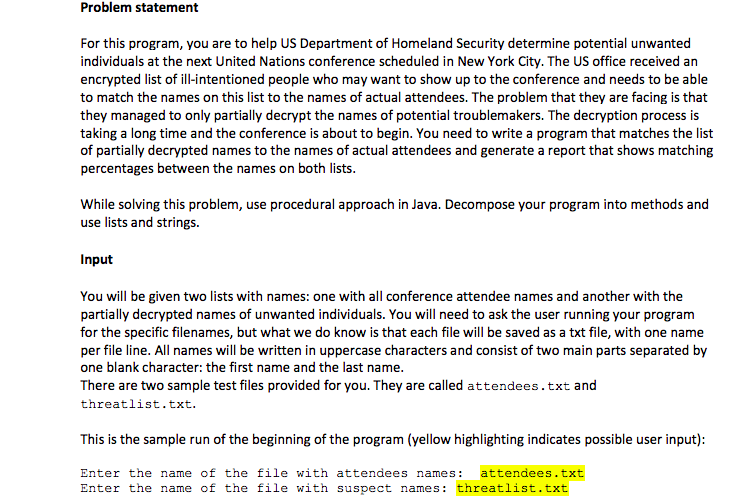 Solved Problem statement For this program, you are to help | Chegg.com