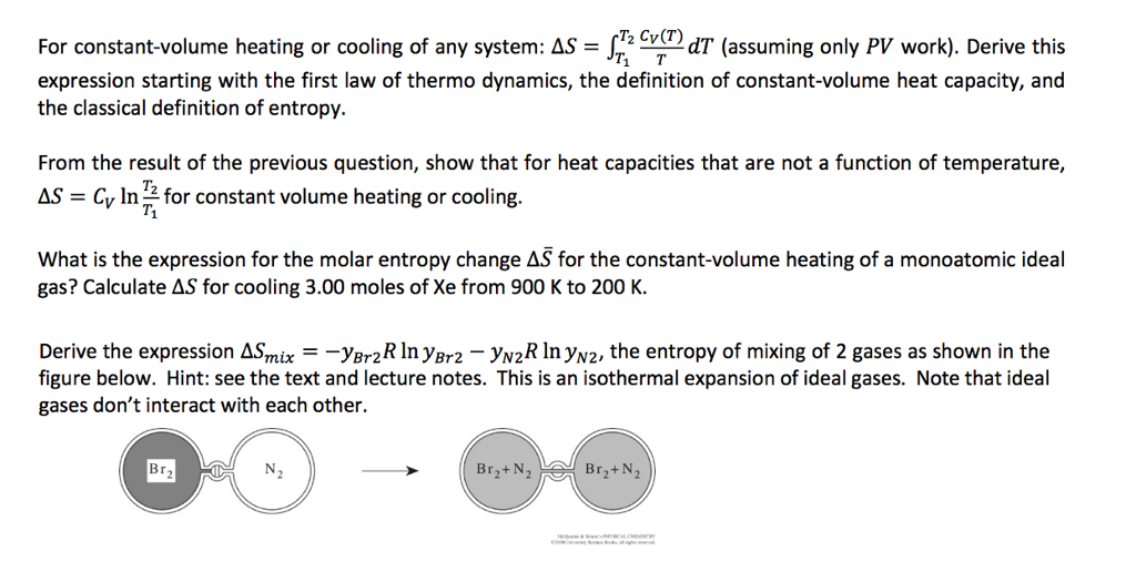 Solved For Constant-volume Heating Or Cooling Of Any System: | Chegg.com