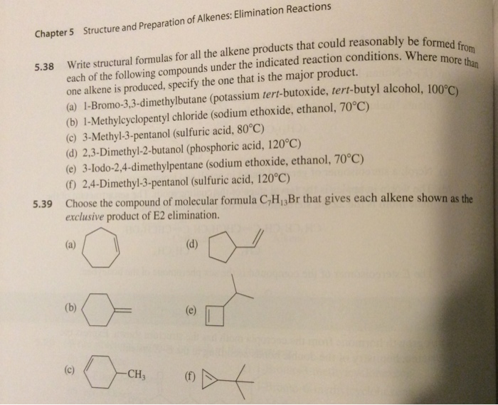 Solved Structure And Preparation Of Alkenes: Elimination | Chegg.com