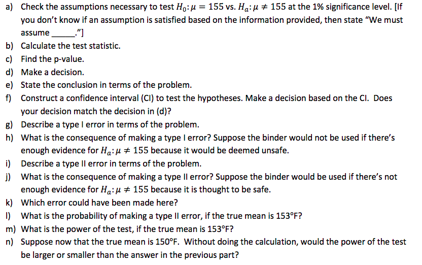 Solved A Melting Point Test Of N 10 Samples Of A Binder Chegg Solved A Melting Point Test Of N 10 Samples Of A Binder Chegg