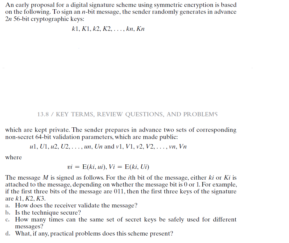 An early proposal for a digital signature scheme