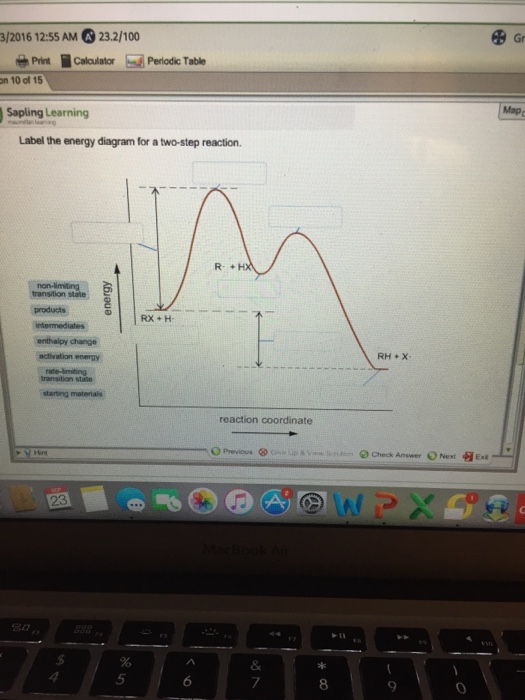 Solved Label the energy diagram for a twostep reaction.