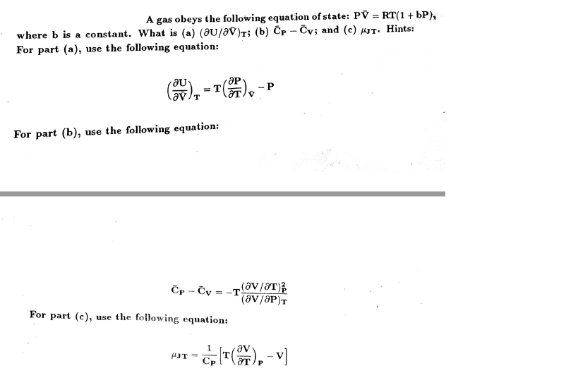 a-gas-obeys-the-following-equation-of-state-pv-chegg