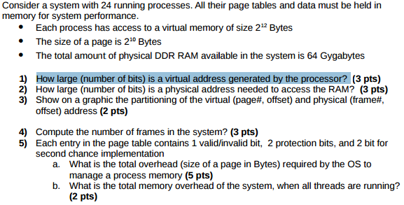 Solved Consider a system with 24 running processes. All | Chegg.com