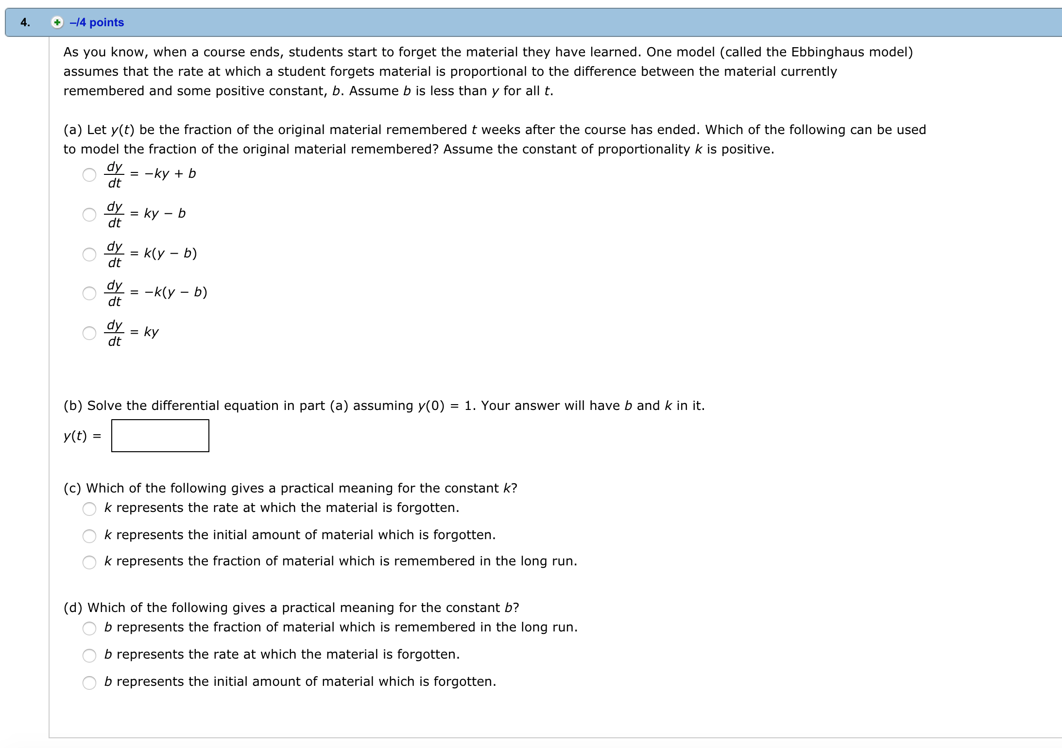 Solved 11.6 Question 4 According to a simple physiological | Chegg.com