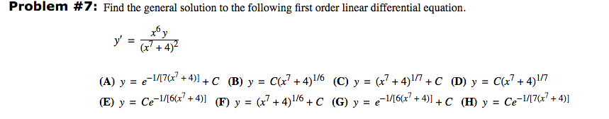 Solved Problem 7 Find The General Solution To The Chegg Solved Problem 7 Find The General Solution To The Chegg