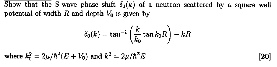 Solved Show that the S-wave phase shift delta_0 (k) of a | Chegg.com