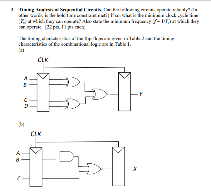 Timing Analysis Of Sequential Circuits. Can The | Chegg.com