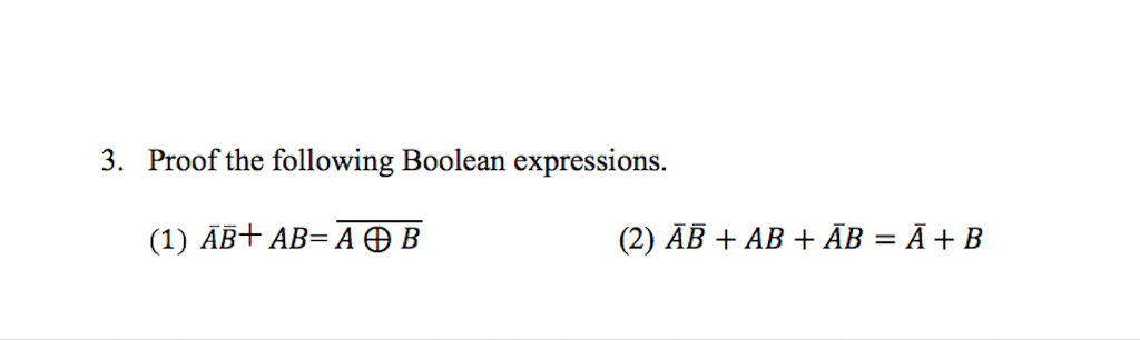 Solved Proof The Following Boolean Expressions. A Bar B Bar | Chegg.com