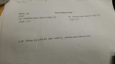 find exact value of sin pi 4