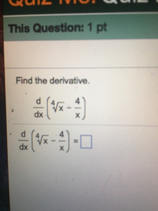 derivative of square root x 4