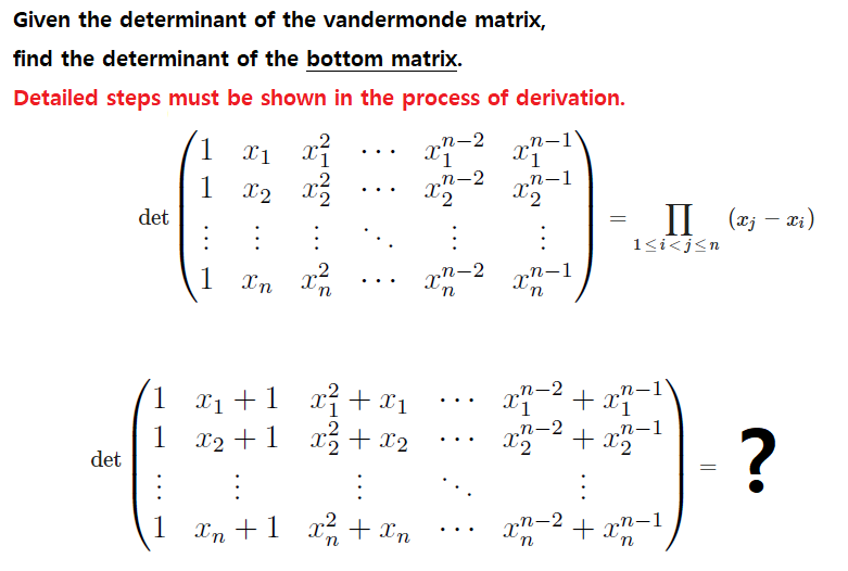 determinant of a matrix determinant of a matrix