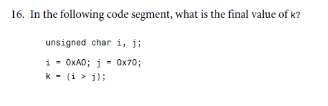 Solved In the following code segment, what is the final | Chegg.com