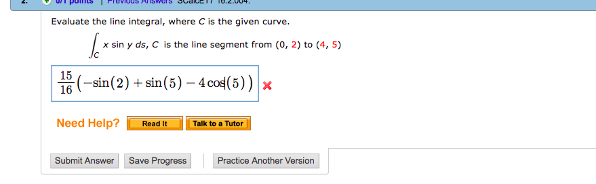 Solved Evaluate the line integral, where C is the given | Chegg.com