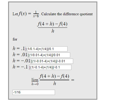 Difference Quotient Formula Calculator Examples