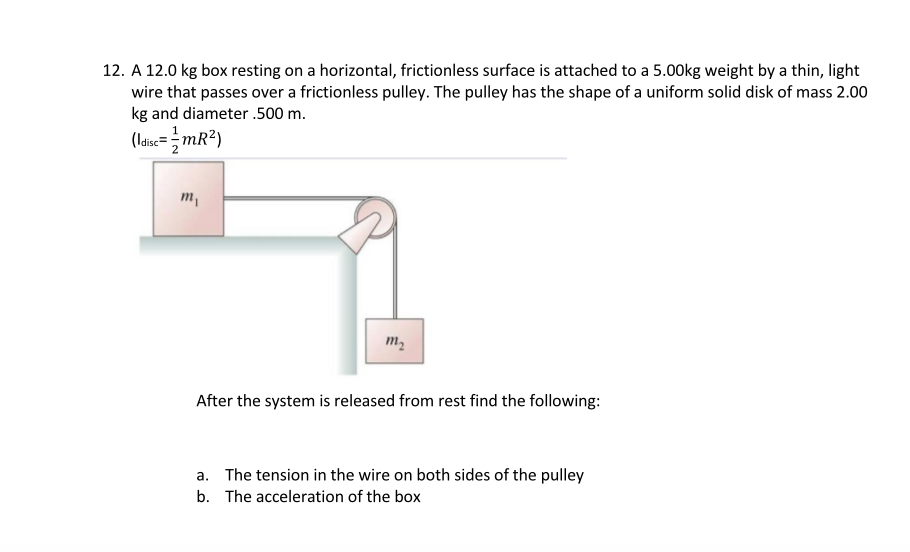 Solved A 12.0 kg box resting on a horizontal, frictionless