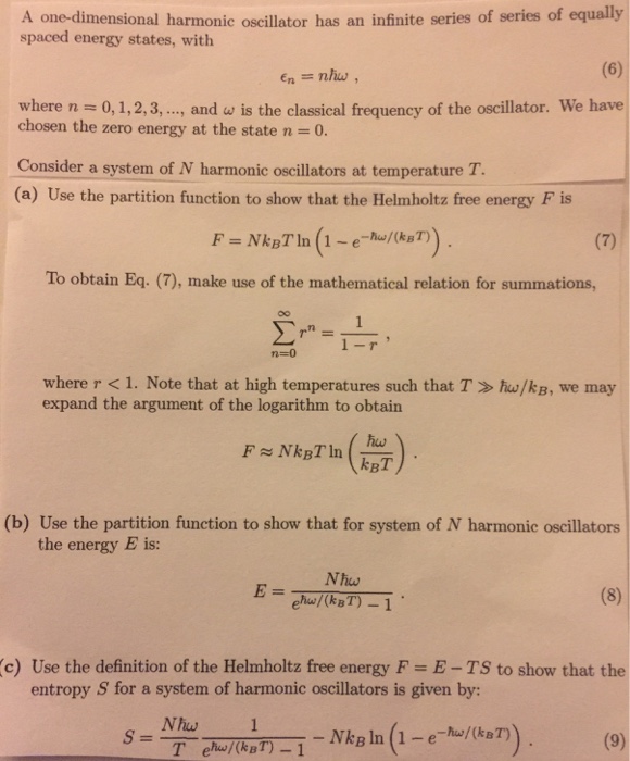 Solved A one-dimensional harmonic oscillator has an infinite | Chegg.com
