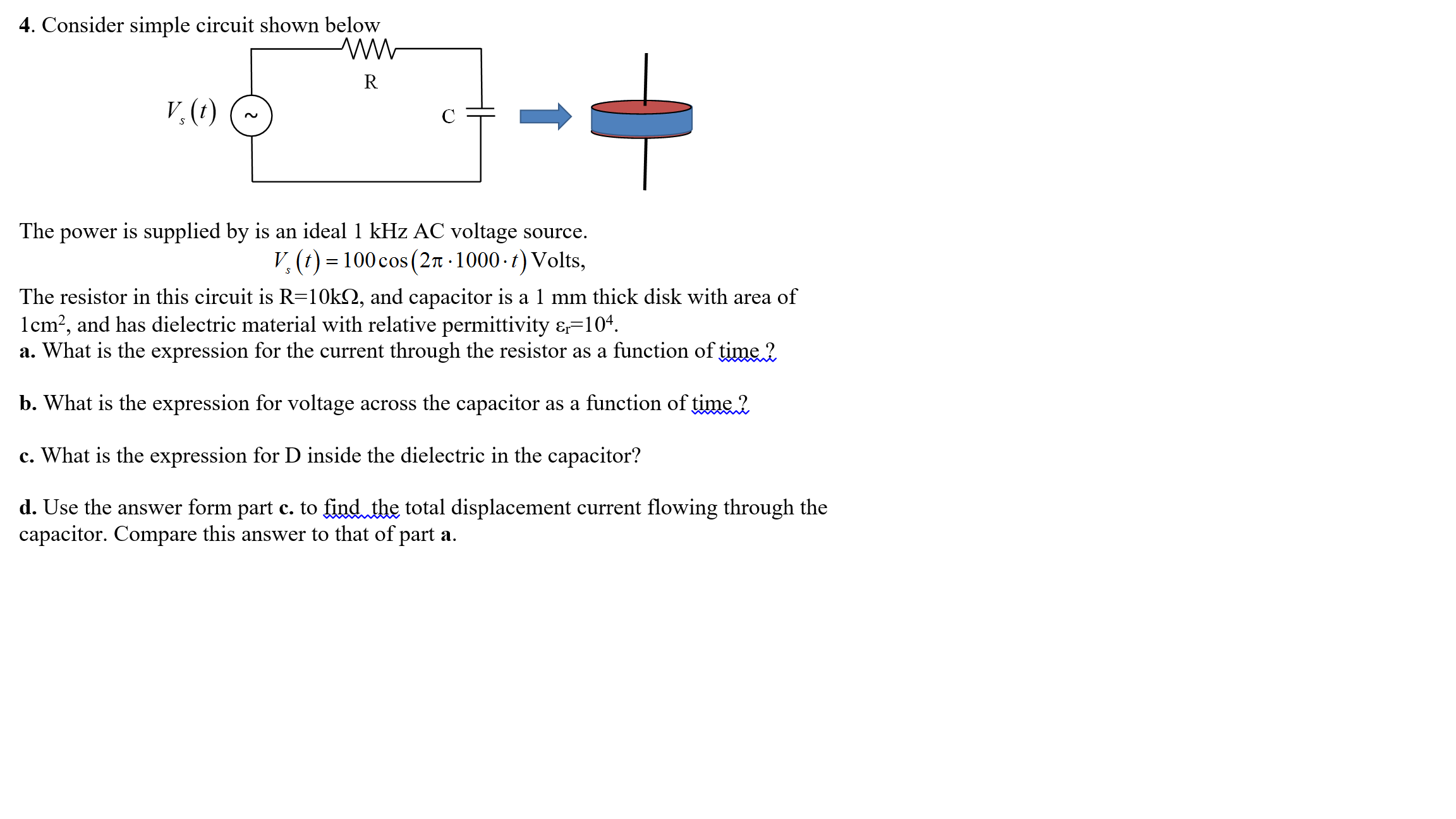 Solved Consider simple circuit shown below The power is | Chegg.com