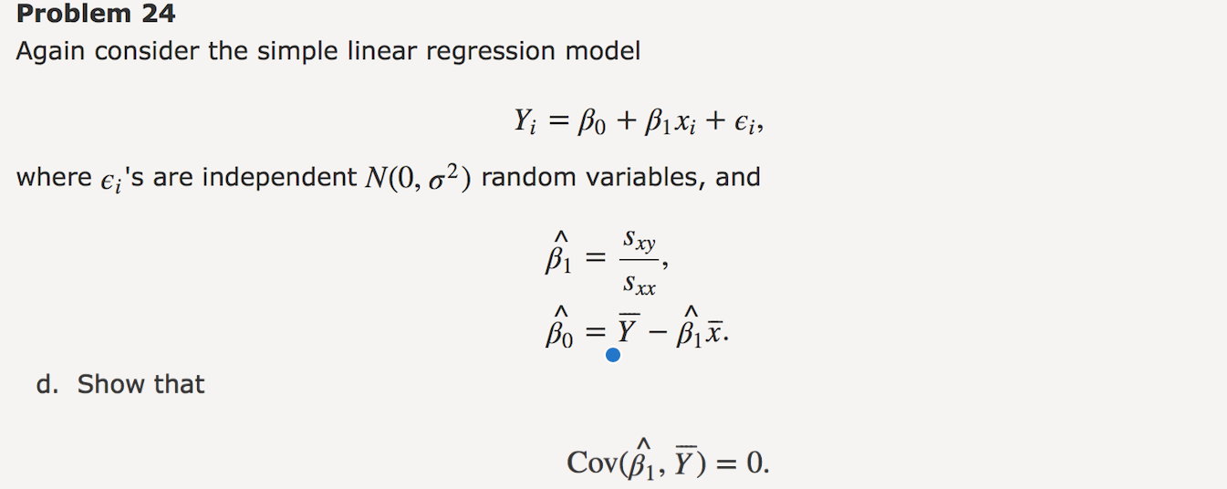 Solved Again consider the simple linear regression model Y_i | Chegg.com