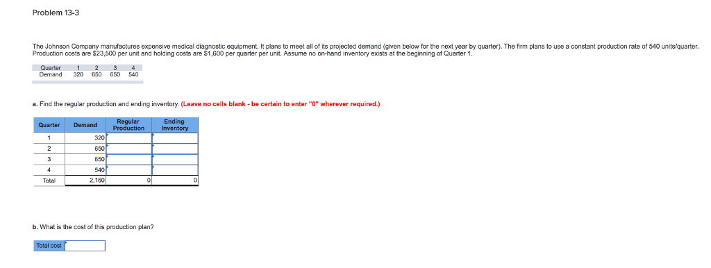 Solved Problem 13-3 The Johnson Company Manufactures 