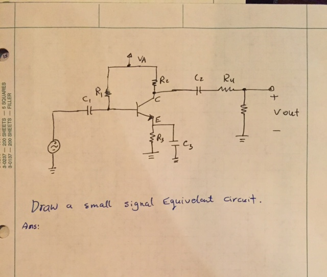 Solved Draw A Small Signal Equivalent Circuit. | Chegg.com