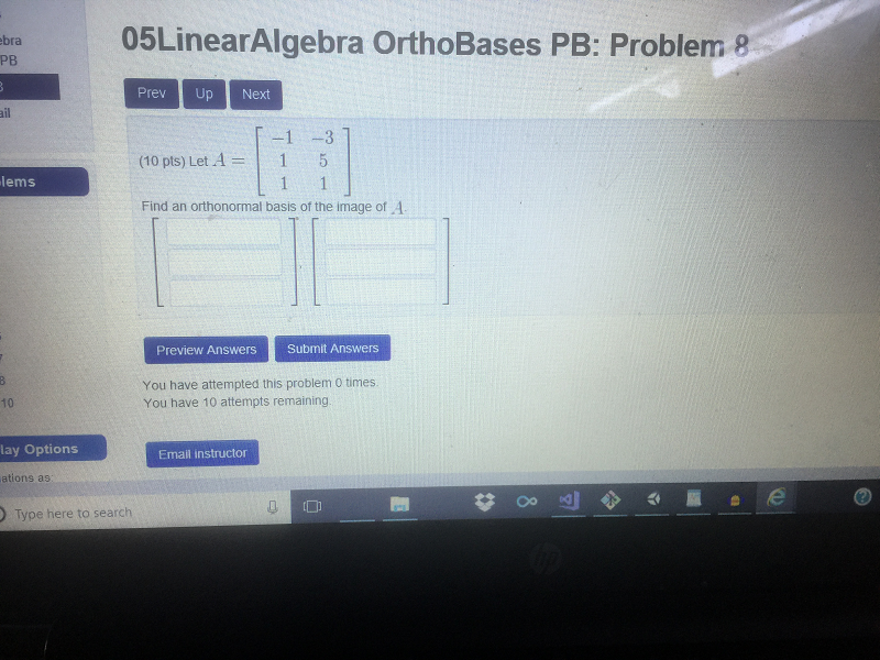 Solved 05linearalgebra Orthobases Pb Problem 8 Pb Prev Up 0317