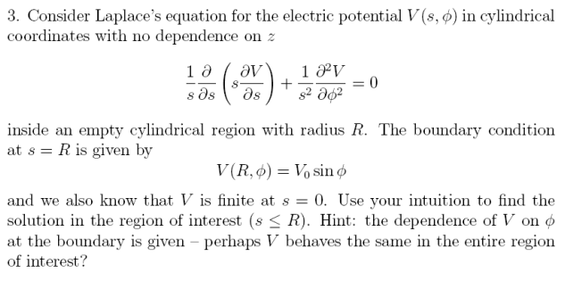 Solved Consider Laplace's Equation For The Electric 