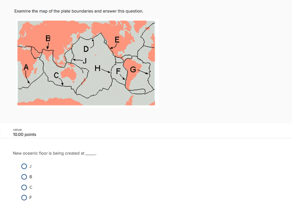 Solved Examine the map of the plate boundaries and answer