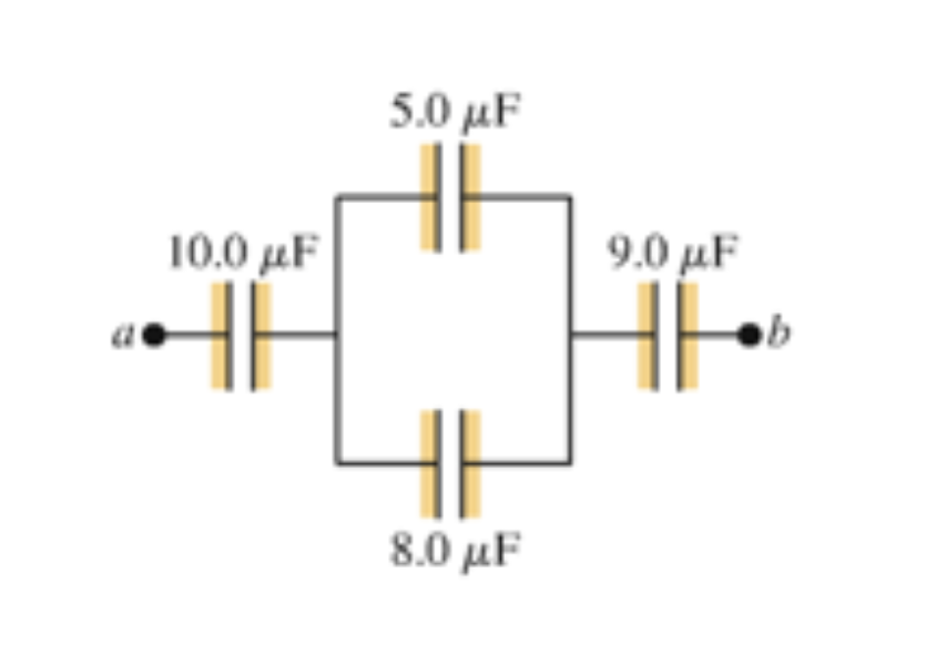 Solved Figure E24.14 shows a system of four capacitors,