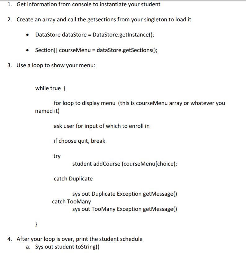 Java: Can I get an example code for this pseudo code? | Chegg.com