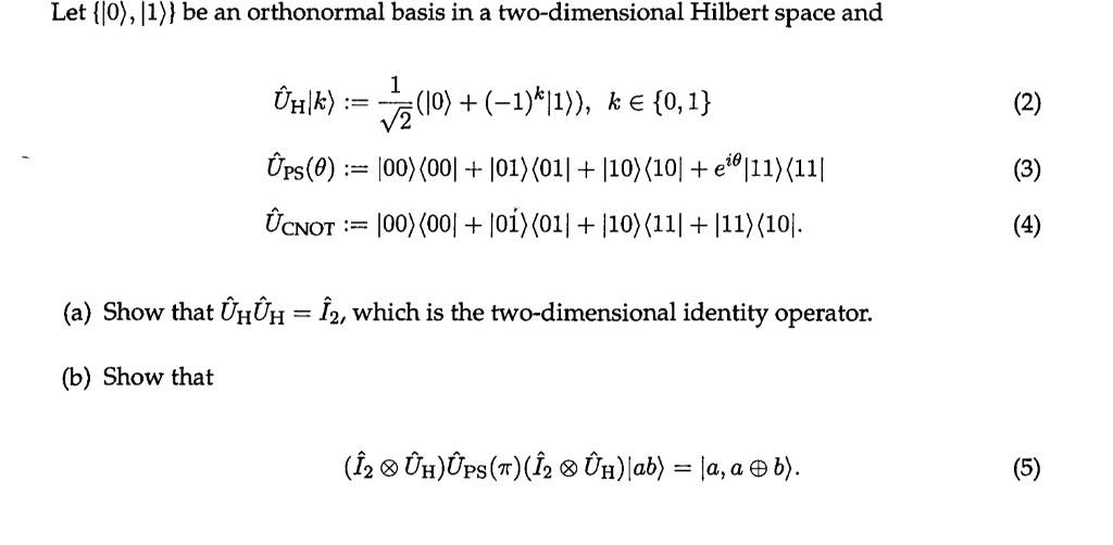 Solved Let o),1)) be an orthonormal basis in a