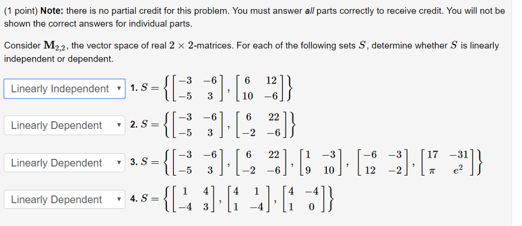 Solved (1 point) Note: there is no partial credit for this | Chegg.com