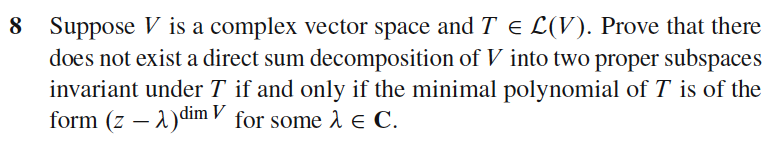Solved Suppose V is a complex vector space and T (V). Prove | Chegg.com