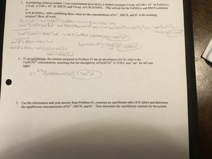 Solved In preparing solution number 1 (we experimental