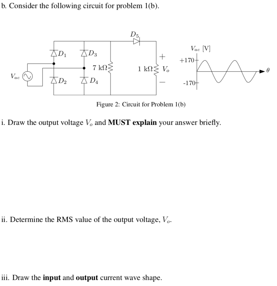 Solved B. Consider The Following Circuit For Problem L(b). | Chegg.com