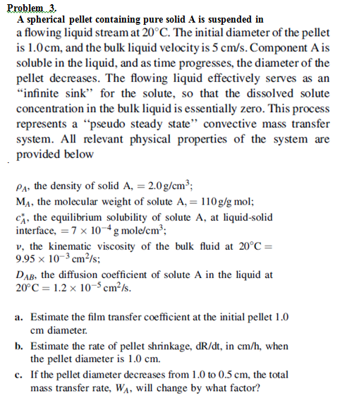 Solved A spherical pellet containing pure solid A is | Chegg.com