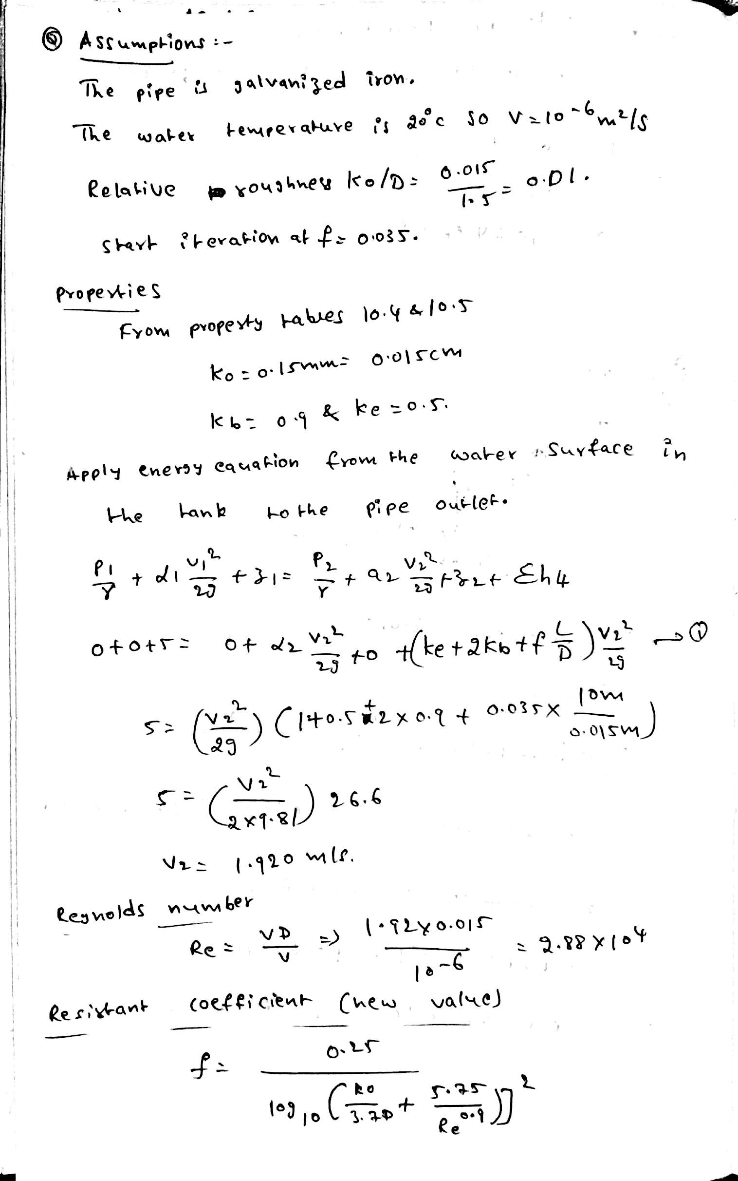 (Solved) - A tank and piping system is shown. The galvanized pipe ...