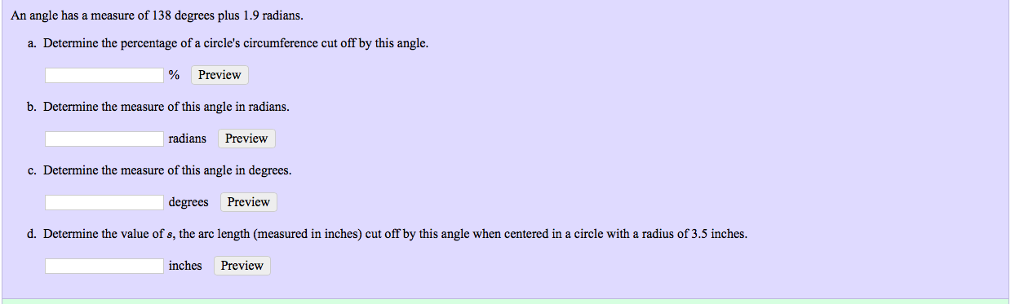 Solved An angle has a measure of 138 degrees plus 1.9 | Chegg.com