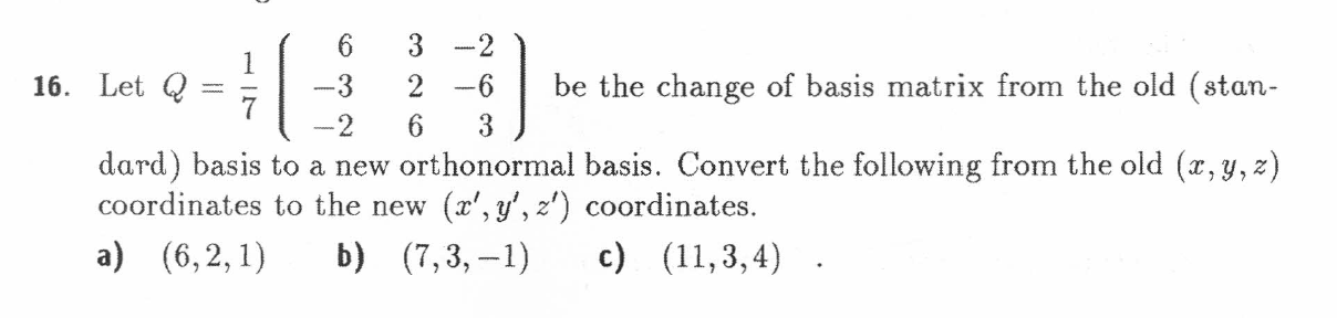change of basis matrix
