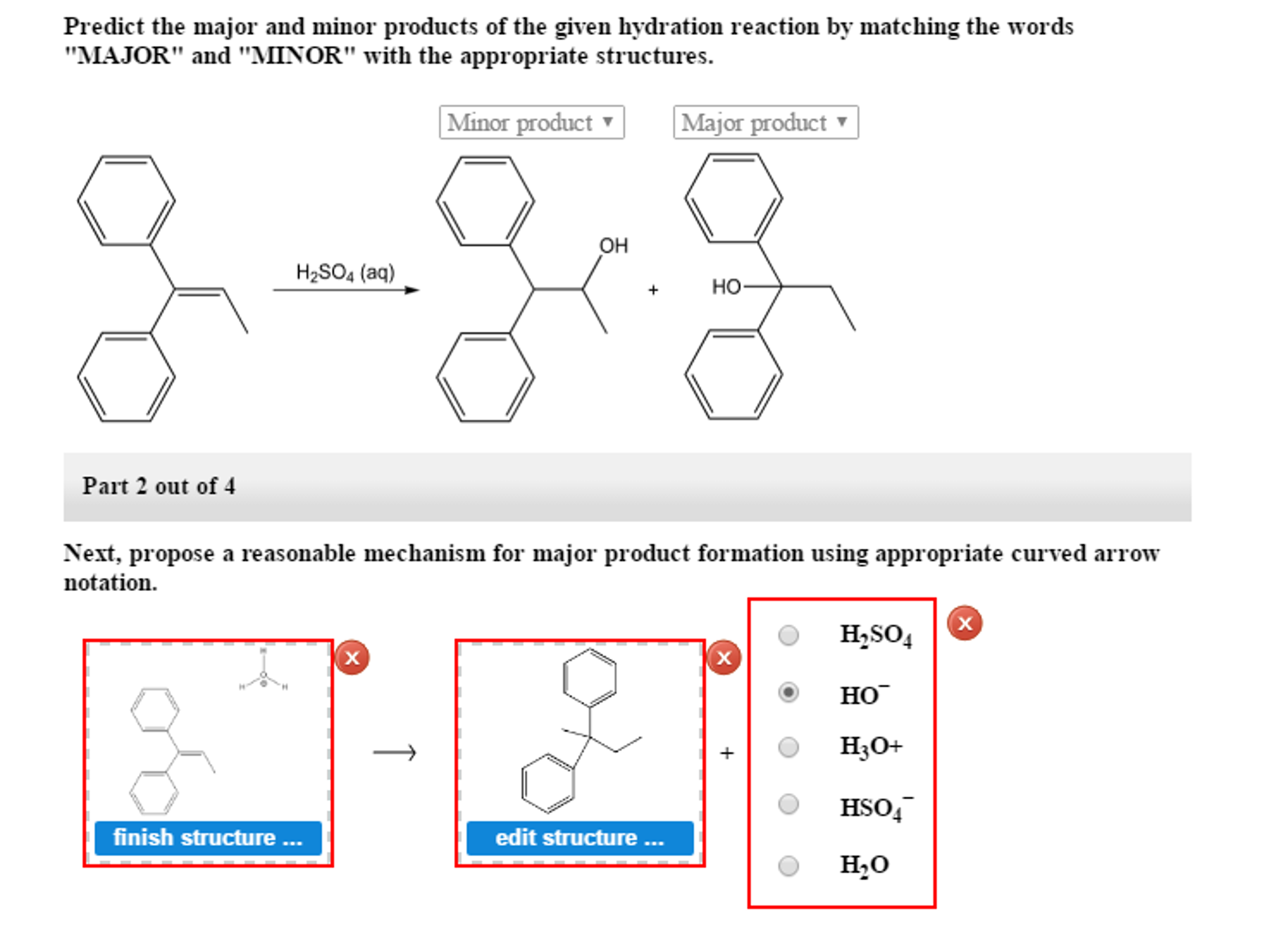 Solved Predict The Major And Minor Products Of The Given | Chegg.com