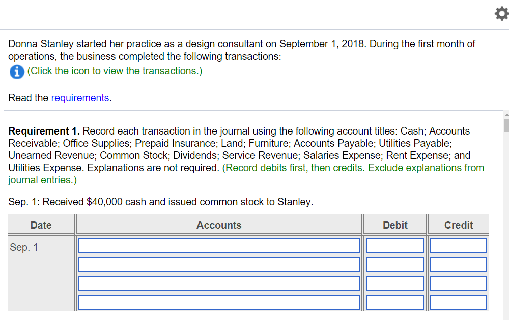 Solved More Info Sep. 1 Received 40,000 cash and issued