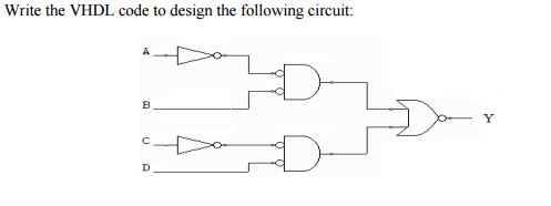 Solved Write the VHDL code to design the following circuit: | Chegg.com