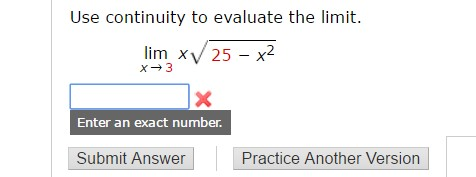 Solved Use continuity to evaluate the limit. lim_x | Chegg.com